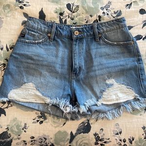 KanCan Blue Distressed Jean Shorts